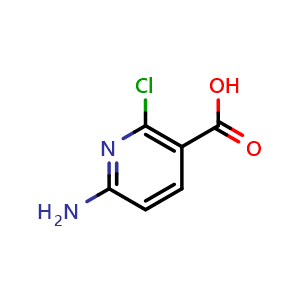 Chemical structure of 6-Amino-2-chloronicotinic acid , CAS 1060811-66-6, AChemBlock Y236252