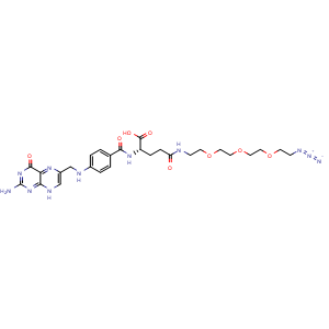 Chemical structure of Folate-PEG3-azide , CAS 1313026-32-2, AChemBlock Y236263