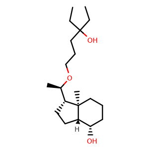 Chemical structure of (1S,3aR,4S,7aS)-1-((R)-1-((4-Ethyl-4-hydroxyhexyl)oxy)ethyl)-7a-methyloctahydro-1H-inden-4-ol , CAS 171231-49-5, AChemBlock Y236275