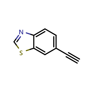 Chemical structure of 6-Ethynylbenzo[d]thiazole , CAS 864376-04-5, AChemBlock Y236280