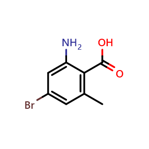 Chemical structure of 2-Amino-4-bromo-6-methylbenzoic acid , CAS 1191076-36-4, AChemBlock Y236296