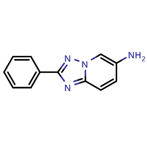 Chemical structure of 2-Phenyl-[1,2,4]triazolo[1,5-a]pyridin-6-amine , CAS 31052-93-4, AChemBlock Y236298