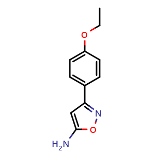 Chemical structure of 3-(4-Ethoxyphenyl)-1,2-oxazol-5-amine , CAS 54606-18-7, AChemBlock Y236313