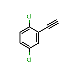 Chemical structure of 1,4-Dichloro-2-ethynylbenzene , CAS 38417-89-9, AChemBlock Y236324