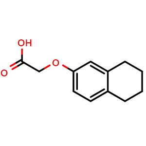 Chemical structure of 2-(5,6,7,8-Tetrahydronaphthalen-2-yloxy)acetic acid , CAS 1878-59-7, AChemBlock Y236328