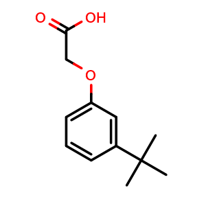 Chemical structure of 2-(3-tert-Butylphenoxy)acetic acid , CAS 1878-55-3, AChemBlock Y236344
