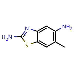 Chemical structure of 6-Methyl-1,3-benzothiazole-2,5-diamine , CAS 35435-49-5, AChemBlock Y236350