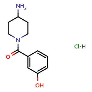 Chemical structure of 3-(4-Aminopiperidine-1-carbonyl)phenol hydrochloride , CAS 1171227-22-7, AChemBlock Y236351