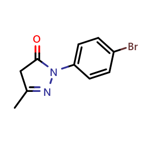 Chemical structure of 1-(4-Bromophenyl)-3-methyl-4,5-dihydro-1h-pyrazol-5-one , CAS 14580-15-5, AChemBlock Y236352