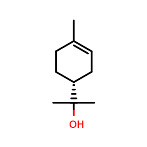 Chemical structure of (R)-2-(4-Methylcyclohex-3-en-1-yl)propan-2-ol , CAS 7785-53-7, AChemBlock Y236354