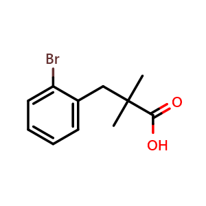 Chemical structure of 3-(2-Bromophenyl)-2,2-dimethylpropanoic acid , CAS 149080-24-0, AChemBlock Y236357