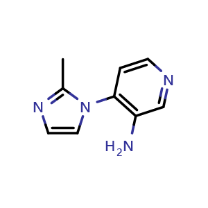 Chemical structure of 4-(2-Methyl-1h-imidazol-1-yl)pyridin-3-amine , CAS 1040314-53-1, AChemBlock Y236360