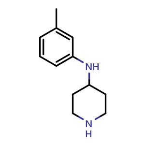 Chemical structure of N-(3-Methylphenyl)piperidin-4-amine , CAS 1178145-01-1, AChemBlock Y236367