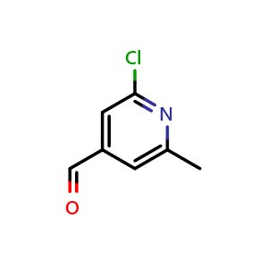 Chemical structure of 2-Chloro-6-methylpyridine-4-carbaldehyde , CAS 479613-16-6, AChemBlock Y236374