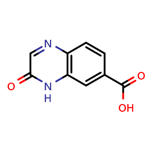 Chemical structure of 3-Oxo-3,4-dihydroquinoxaline-6-carboxylic acid , CAS 1375069-41-2, AChemBlock Y236377