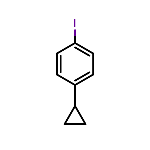 Chemical structure of 1-Cyclopropyl-4-iodobenzene , CAS 57807-27-9, AChemBlock Y236380