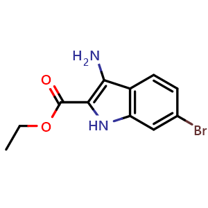 Chemical structure of 3-Amino-6-bromo-1H-indole-2-carboxylic acid ethyl ester , CAS 1211661-21-0, AChemBlock Y236394