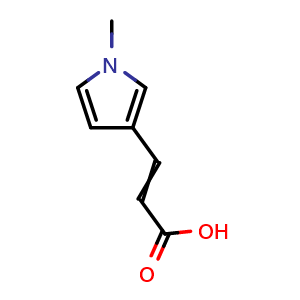 Chemical structure of 3-(1-Methyl-1h-pyrrol-3-yl)acrylic acid , CAS 1613049-53-8, AChemBlock Y236402