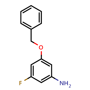 Chemical structure of 3-(Benzyloxy)-5-fluoroaniline , CAS 1438272-88-8, AChemBlock Y236411