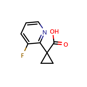 Chemical structure of 1-(3-Fluoropyridin-2-yl)cyclopropane-1-carboxylic acid , CAS 1402232-85-2, AChemBlock Y236424