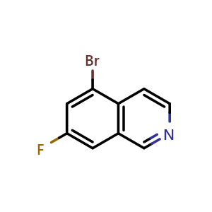 Chemical structure of 5-Bromo-7-fluoroisoquinoline , CAS 1368250-42-3, AChemBlock Y236438