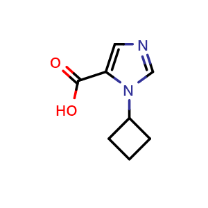 Chemical structure of 1-Cyclobutyl-1H-imidazole-5-carboxylic acid , CAS 1547005-30-0, AChemBlock Y236441