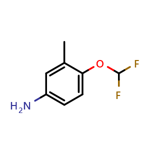Chemical structure of 4-(Difluoromethoxy)-3-methylaniline , CAS 83190-02-7, AChemBlock Y236446