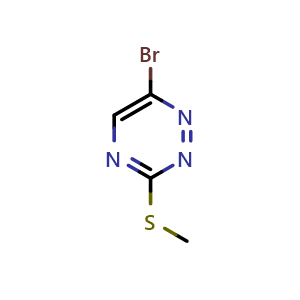 Chemical structure of 6-Bromo-3-(methylthio)-1,2,4-triazine , CAS 1832647-26-3, AChemBlock Y236455