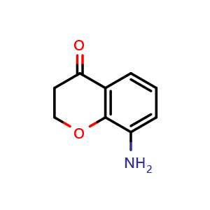 Chemical structure of 8-Aminochroman-4-one , CAS 1260018-33-4, AChemBlock Y236464