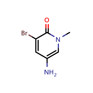 Chemical structure of 5-Amino-3-bromo-1-methylpyridin-2(1H)-one , CAS 15862-51-8, AChemBlock Y236471