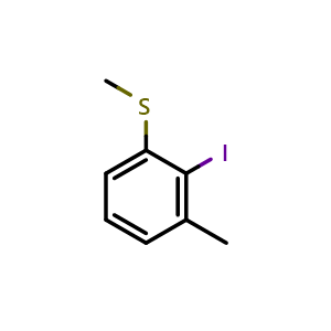 Chemical structure of (2-Iodo-3-methylphenyl)(methyl)sulfane , CAS 1824370-09-3, AChemBlock Y236493