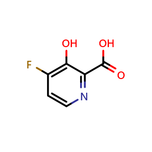 Chemical structure of 4-Fluoro-3-hydroxypicolinic acid , CAS 1806416-26-1, AChemBlock Y236501