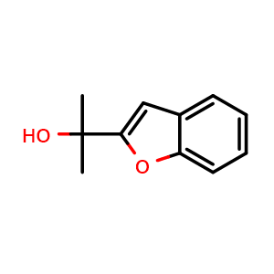 Chemical structure of 2-(Benzofuran-2-yl)propan-2-ol , CAS 59302-96-4, AChemBlock Y236513