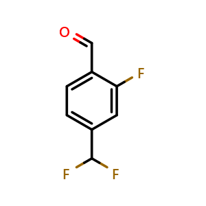 Chemical structure of 4-(Difluoromethyl)-2-fluorobenzaldehyde , CAS 875222-54-1, AChemBlock Y236515