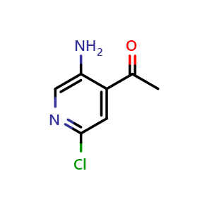 Chemical structure of 1-(5-Amino-2-chloropyridin-4-yl)ethan-1-one , CAS 1214241-92-5, AChemBlock Y236521