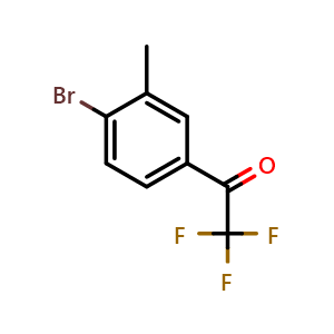 Chemical structure of 1-(4-Bromo-3-methylphenyl)-2,2,2-trifluoroethanone , CAS 1554118-49-8, AChemBlock Y236526