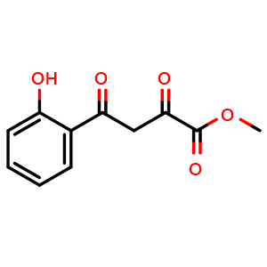 Chemical structure of Methyl 4-(2-hydroxyphenyl)-2,4-dioxobutanoate , CAS 55386-79-3, AChemBlock Y236529