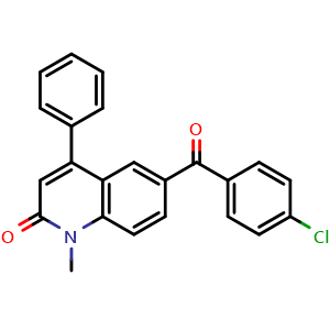 Chemical structure of 6-(4-Chlorobenzoyl)-1-methyl-4-phenyl-2(1H)-quinolinone , CAS 190898-83-0, AChemBlock Y236533