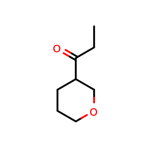 Chemical structure of 1-(Tetrahydro-2H-pyran-3-yl)-1-propanone , CAS 1187468-62-7, AChemBlock Y236544