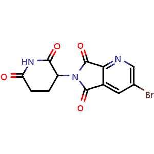 Chemical structure of 3-Bromo-6-(2,6-dioxopiperidin-3-yl)-5H-pyrrolo[3,4-b]pyridine-5,7(6H)-dione , CAS 2751610-07-6, AChemBlock Y236545