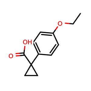 Chemical structure of 1-(4-Ethoxyphenyl)cyclopropanecarboxylic acid , CAS 74205-34-8, AChemBlock Y236555