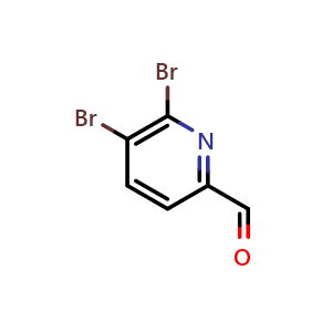 Chemical structure of 5,6-Dibromopicolinaldehyde , CAS 1227583-66-5, AChemBlock Y236557