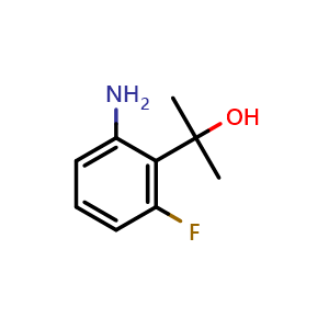 Chemical structure of 2-(2-Amino-6-fluorophenyl)propan-2-ol , CAS 1896543-91-1, AChemBlock Y236567