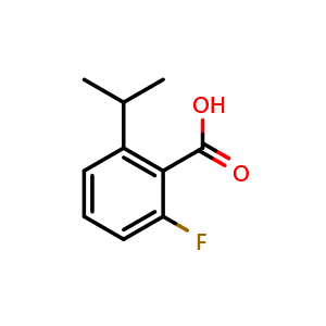 Chemical structure of 2-Fluoro-6-isopropylbenzoic acid , CAS 479676-21-6, AChemBlock Y236576