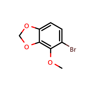 Chemical structure of 5-Bromo-4-methoxy-1,3-benzodioxole , CAS 118871-61-7, AChemBlock Y236579