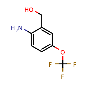 Chemical structure of (2-Amino-5-(trifluoromethoxy)phenyl)methanol , CAS 215124-42-8, AChemBlock Y236586