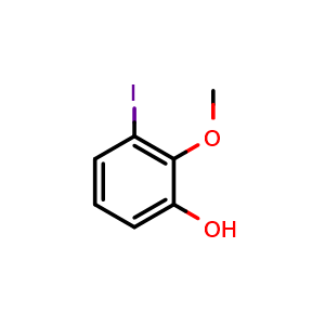 Chemical structure of 3-Iodo-2-methoxyphenol , CAS 1243380-07-5, AChemBlock Y236591