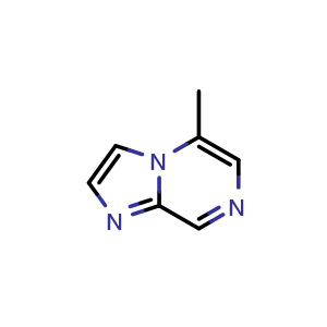 Chemical structure of 5-Methylimidazo[1,2-a]pyrazine , CAS 2385057-35-0, AChemBlock Y236599