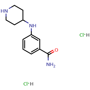 Chemical structure of 3-(Piperidin-4-ylamino)benzamide dihydrochloride , CAS 3010286-99-1, AChemBlock Y236609