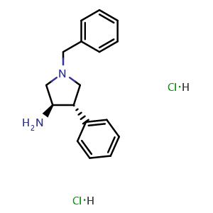 Chemical structure of (3R,4S)-1-Benzyl-4-phenylpyrrolidin-3-amine dihydrochloride , CAS 1446705-14-1, AChemBlock Y236610